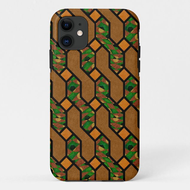 Capa Para iPhone 11 Padrão de madeira abstrato e ondulante (Verso)