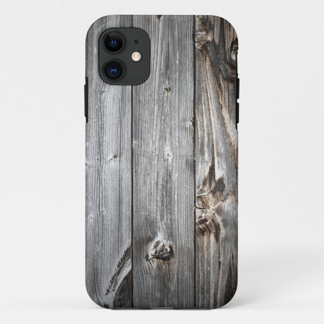 Capa Para iPhone 11 Padrão de Madeira Fumada (Verso)