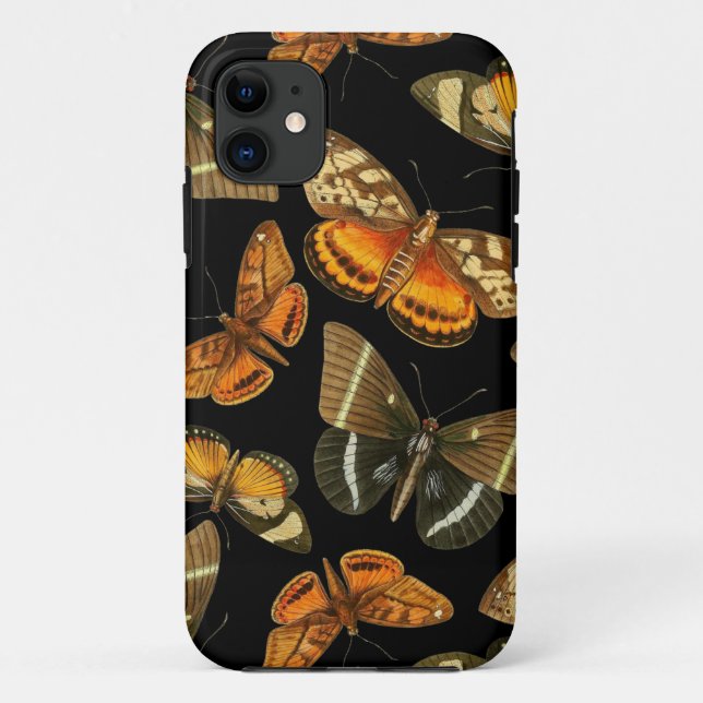 Capa Para iPhone 11 Padrão de mariposas noturnas e borboletas (Verso)
