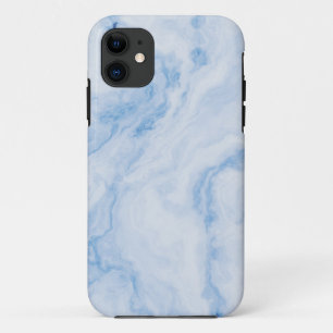Capa Para iPhone 11 Padrão de Mármore de Pedra Azul Elegante