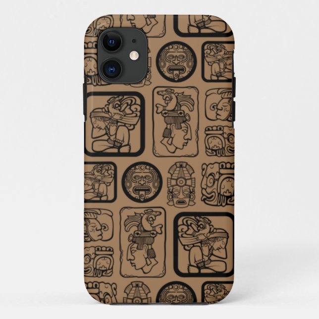 Capa Para iPhone 11 Padrão de máscara antiga 1 da MAYA tribal (Verso)