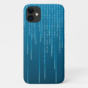 Capa Para iPhone 11 Padrão de matriz em azul