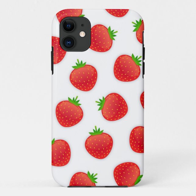 Capa Para iPhone 11 Padrão de morango (Verso)