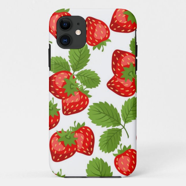 Capa Para iPhone 11 Padrão de morango (Verso)