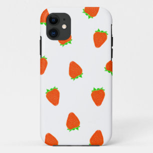 Capa Para iPhone 11 padrão de morango