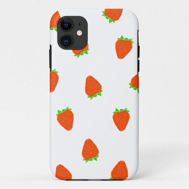 Capa Para iPhone 11 padrão de morango (Verso)