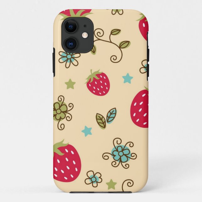 Capa Para iPhone 11 Padrão de morango (Verso)