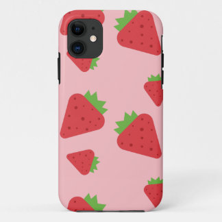 Capa Para iPhone 11 Padrão de Morango Cuto