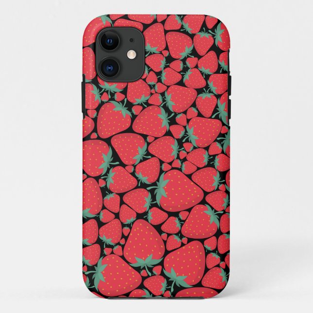 Capa Para iPhone 11 Padrão de Morango Perfeito (Verso)