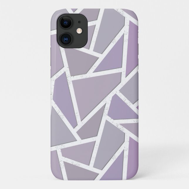 Capa Para iPhone 11 padrão de mosaico de lavanda (Verso)