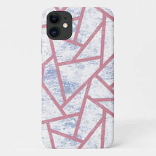 Capa Para iPhone 11 Padrão de mosaico rosa e azul