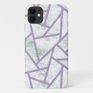 Capa Para iPhone 11 Padrão de mosaico verde-lavanda