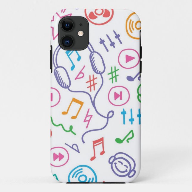 Capa Para iPhone 11 Padrão de música (Verso)