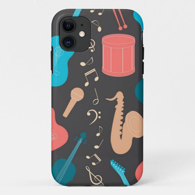 Capa Para iPhone 11 Padrão de música (Verso)