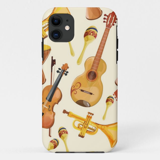 Capa Para iPhone 11 Padrão de música (Verso)