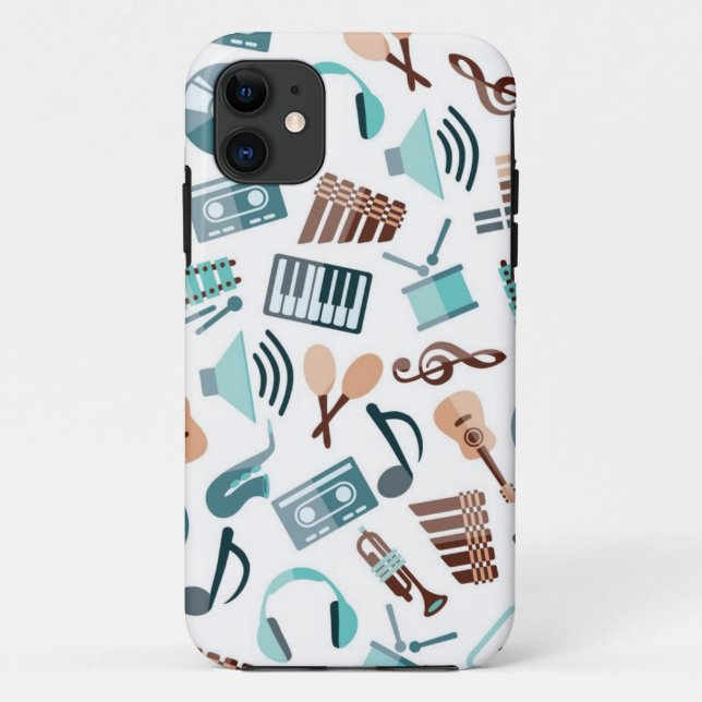 Capa Para iPhone 11 Padrão de música (Verso)