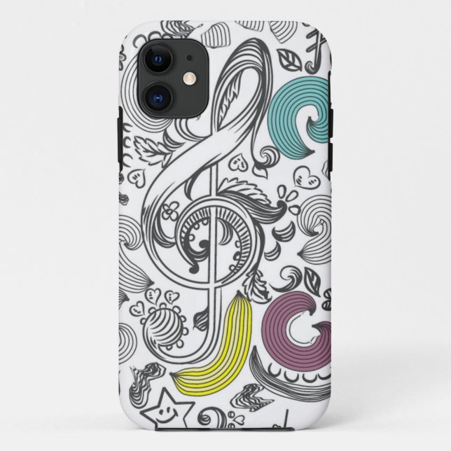 Capa Para iPhone 11 Padrão de música (Verso)