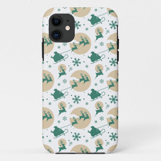 Capa Para iPhone 11 Padrão de Natal 118 (Verso)