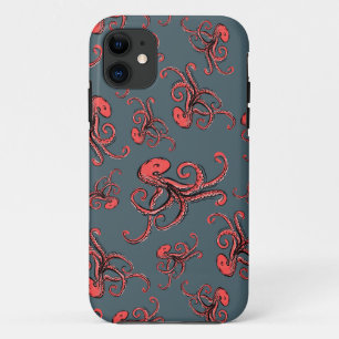 Capa Para iPhone 11 Padrão de Octopus Sneaky