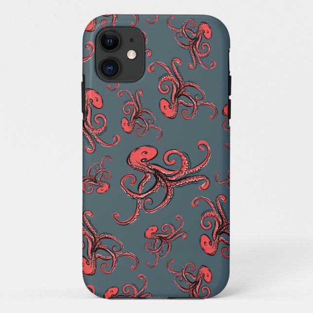 Capa Para iPhone 11 Padrão de Octopus Sneaky (Verso)