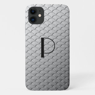 Capa Para iPhone 11 Padrão de onda Art Deco - Casca de prata metálica