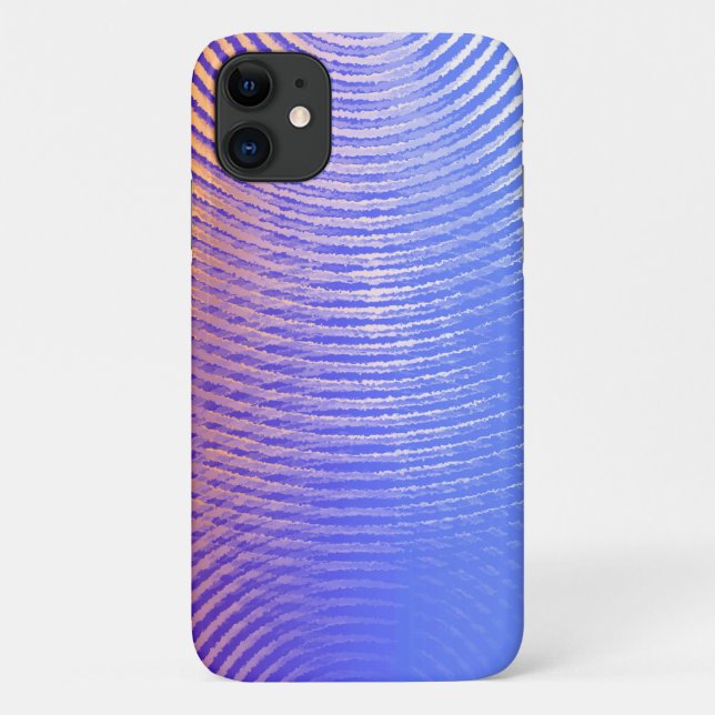 Capa Para iPhone 11 Padrão de ondas sonoras azuis e laranja (Verso)