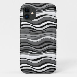 Capa Para iPhone 11 Padrão de Ondulações Monocromáticas