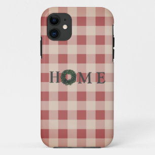 Capa Para iPhone 11 Padrão de País da Tipografia da Xadrez Vermelha