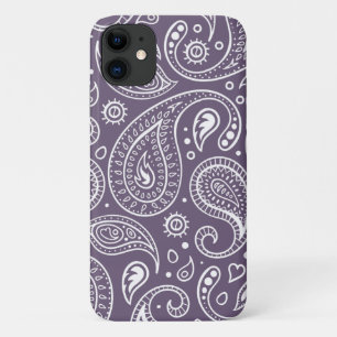 Capa Para iPhone 11 Padrão de Paisley Púrpura e Cuta