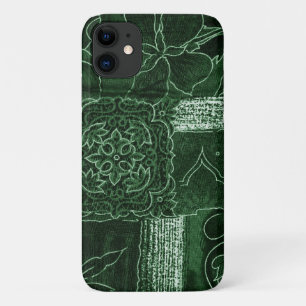 Capa Para iPhone 11 Padrão de patch, Fundo de patch, verde