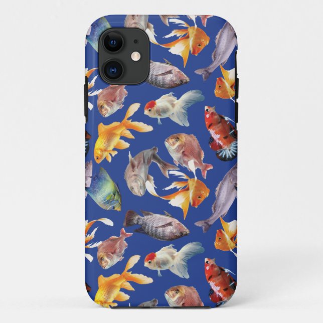 Capa Para iPhone 11 Padrão de peixes tropicais (Verso)