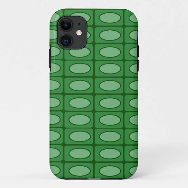 Capa Para iPhone 11 Padrão de pele do jacaré verde (Verso)