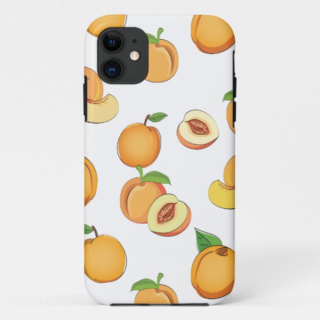 Capa Para iPhone 11 Padrão de Pêssego (Verso)