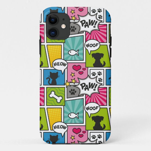 Capa Para iPhone 11 Padrão de Pet do Estilo de Cômico (Verso)
