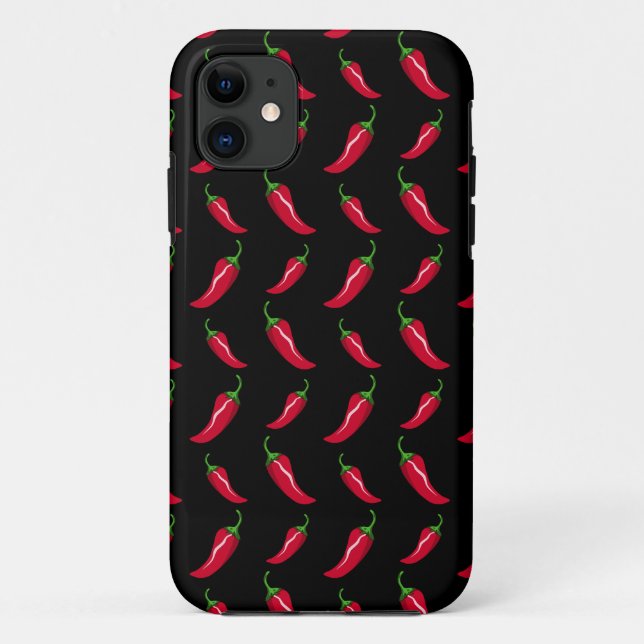 Capa Para iPhone 11 Padrão de pimentão preto (Verso)