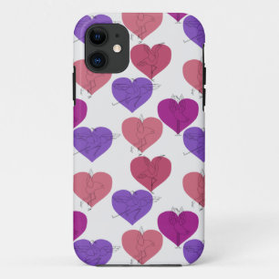 Capa Para iPhone 11 Padrão de poses de ioga Padrão sem costura de io