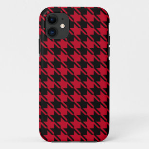 Capa Para iPhone 11 Padrão de Repetição de Disparo Vermelho e Negro