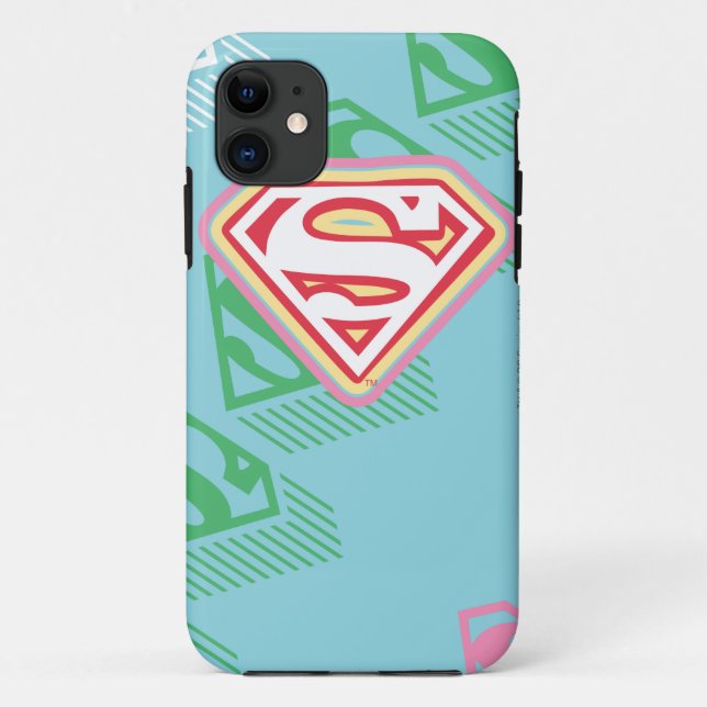 Capa Para iPhone 11 Padrão de repetição do Supergirl Pastel (Verso)