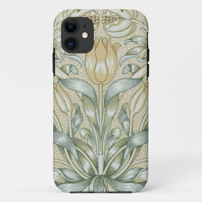Capa Para iPhone 11 Padrão de Romã Antigo William Morris Lírio (Verso)