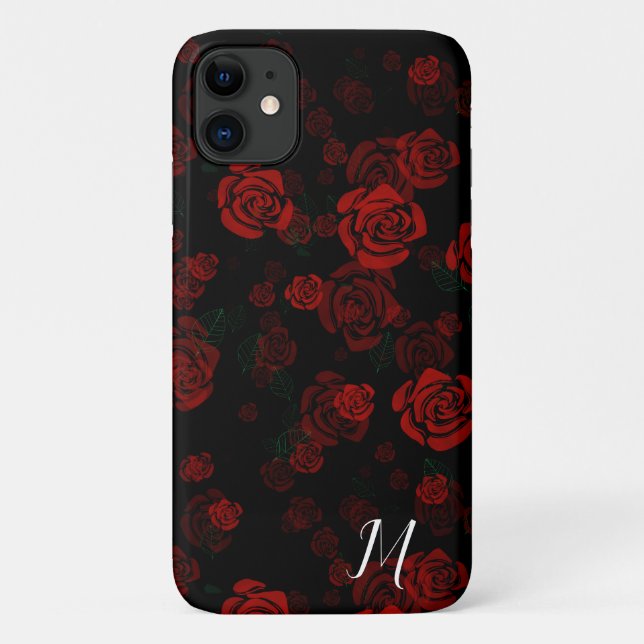 Capa Para iPhone 11 Padrão de rosas elegantes (Verso)