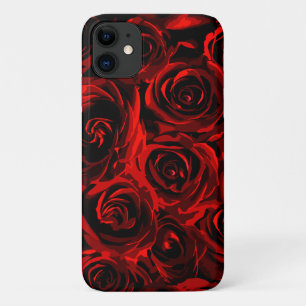 Capa Para iPhone 11 Padrão de Rosas Vermelhas Florais