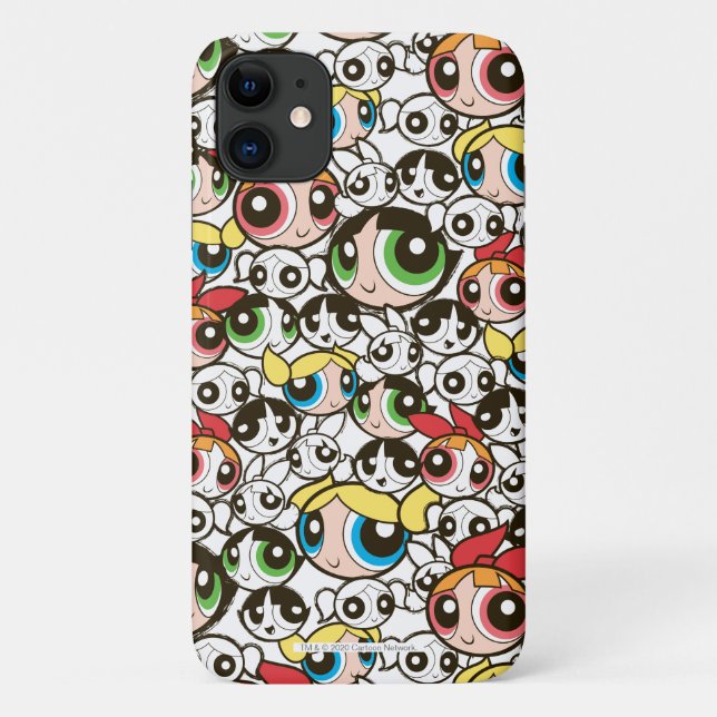 Capa Para iPhone 11 Padrão de Rosto das Raparigas Powerpuff (Verso)