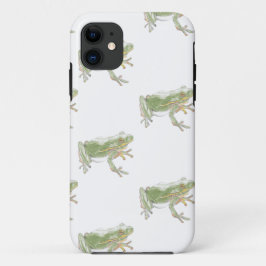 Capa Para iPhone 11 Padrão de Sapo de Aquarela Verde do Cream White Sa
