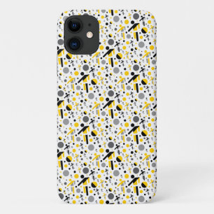 Capa Para iPhone 11 Padrão de silhueta de futebol preto e amarelo fofo