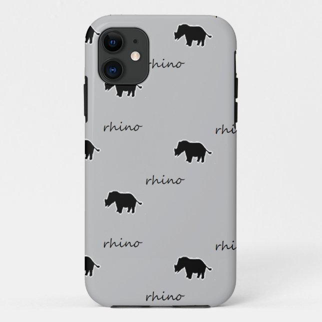 Capa Para iPhone 11 Padrão de silhueta do rinoceronte (Verso)