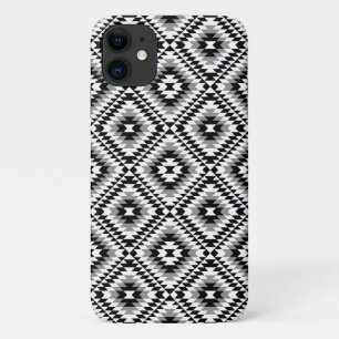 Capa Para iPhone 11 Padrão de Símbolo Aztec Estilizado BW+Cinza