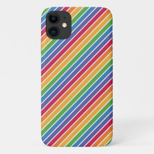 Capa Para iPhone 11 Padrão de Stripes do Arco-Íris