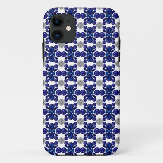 Capa Para iPhone 11 Padrão de Tartaruga Azul (Verso)