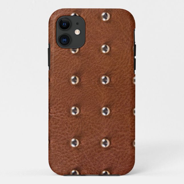 Capa Para iPhone 11 padrão de textura de couro (Verso)