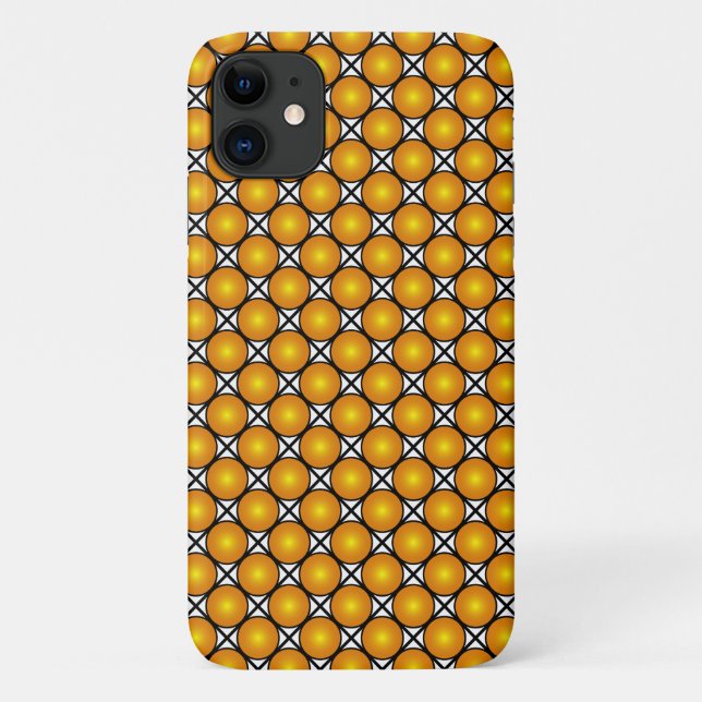 Capa Para iPhone 11 Padrão de trava branca preta dos pontos do Ouro lu (Verso)